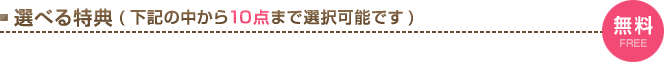 選べる特典（下記の中から10点まで選択可能です）